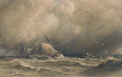 WikiOO.org - Encyclopedia of Fine Arts - Maľba, Artwork Anthony Vandyke Copley Fielding - Sea Piece