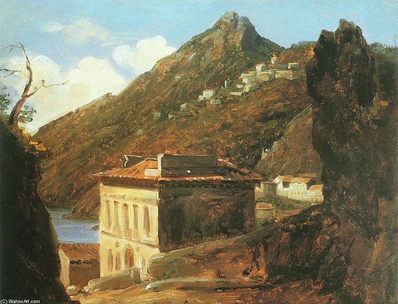 WikiOO.org - Encyclopedia of Fine Arts - Schilderen, Artwork Auguste Jean Baptiste Vinchon - Lake Vietri