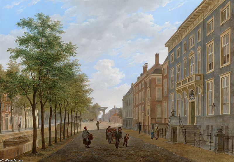 Wikioo.org - The Encyclopedia of Fine Arts - Painting, Artwork by Bartholomeus Johannes Van Hove - The Hague, The Herengracht In The Direction Of The Bezuidenhout