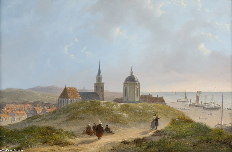 Wikioo.org - The Encyclopedia of Fine Arts - Painting, Artwork by Bartholomeus Johannes Van Hove - View On Scheveningen