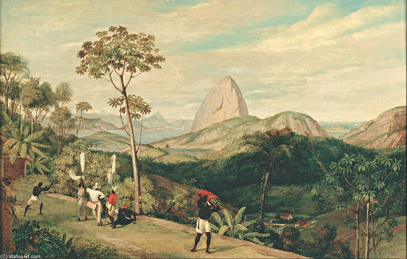 Wikioo.org - The Encyclopedia of Fine Arts - Painting, Artwork by Charles Landseer - View Of Sugarloaf Mountain From The Silvestre Road