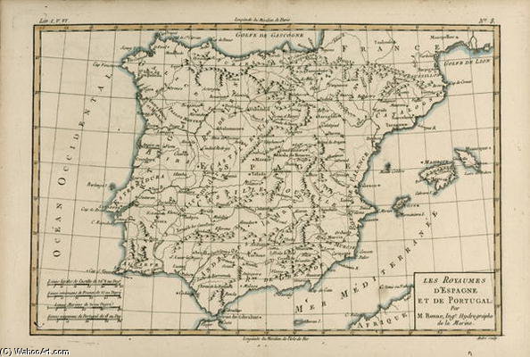 WikiOO.org - Енциклопедия за изящни изкуства - Живопис, Произведения на изкуството Rigobert Bonne (Charles Marie Rigobert Bonne) - Spain And Portugal