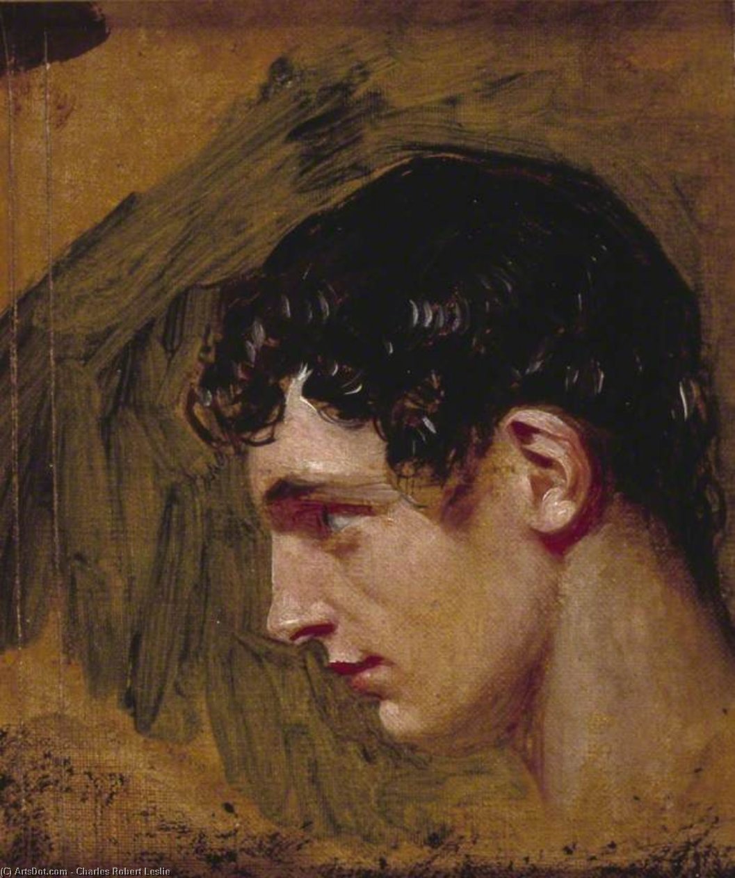 Wikioo.org - The Encyclopedia of Fine Arts - Painting, Artwork by Charles Robert Leslie - Head Of Prince Hal
