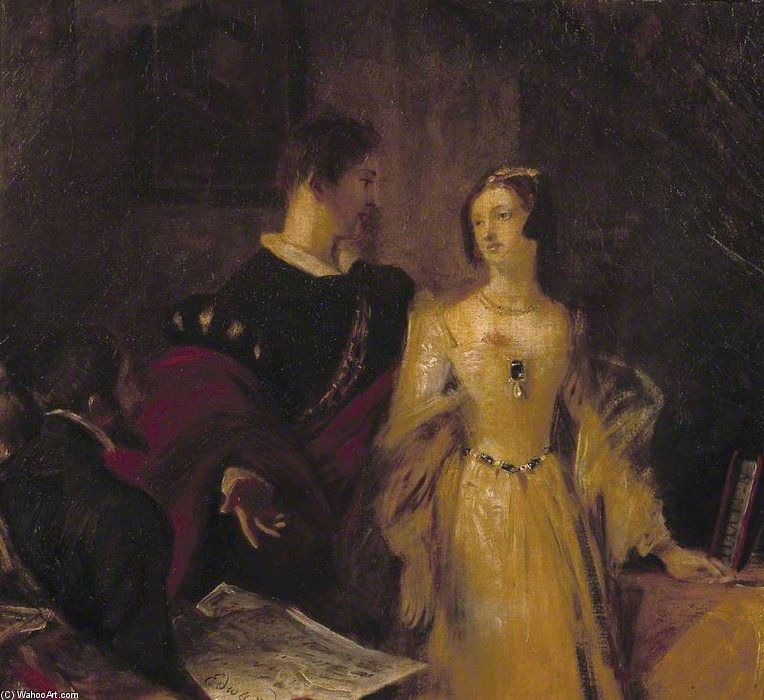 Wikoo.org - موسوعة الفنون الجميلة - اللوحة، العمل الفني Charles Robert Leslie - Lady Jane Grey Prevailed On To Accept The Crown