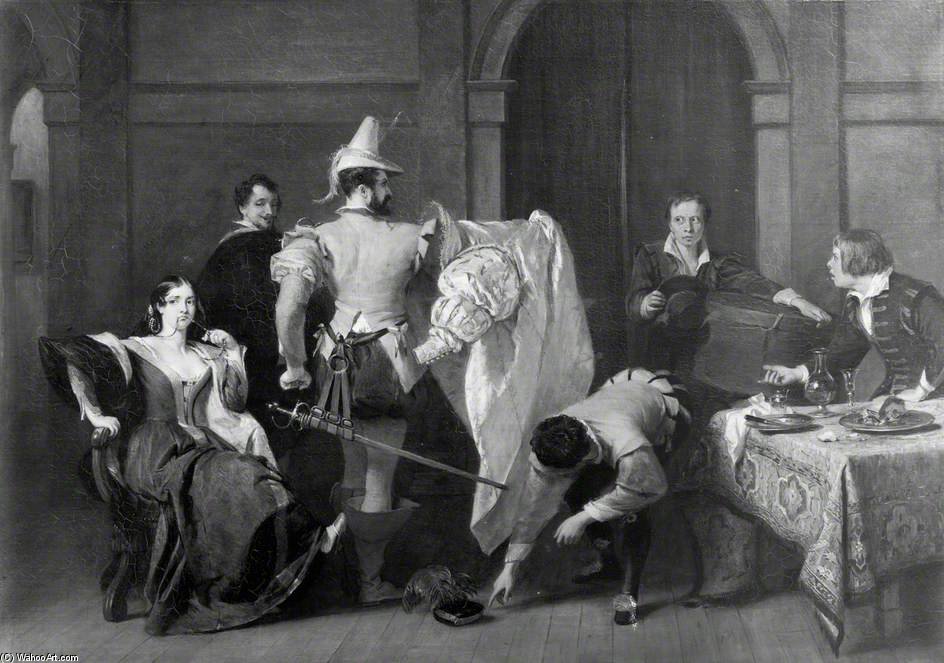 WikiOO.org - Güzel Sanatlar Ansiklopedisi - Resim, Resimler Charles Robert Leslie - Scene From 'the Taming Of The Shrew' By William Shakespeare