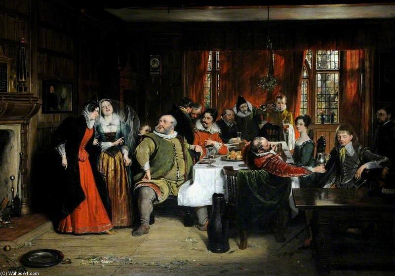 WikiOO.org - Εγκυκλοπαίδεια Καλών Τεχνών - Ζωγραφική, έργα τέχνης Charles Robert Leslie - Scene From William Shakespeare's 'the Merry Wives Of Windsor'