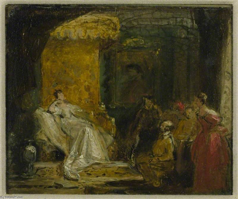 Wikioo.org - The Encyclopedia of Fine Arts - Painting, Artwork by Charles Robert Leslie - Sketch For 'sancho Panza In The Apartment Of The Duchess'