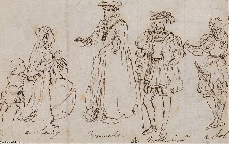 WikiOO.org - Encyclopedia of Fine Arts - Maleri, Artwork Charles Robert Leslie - Study Of 16th Century Costumes