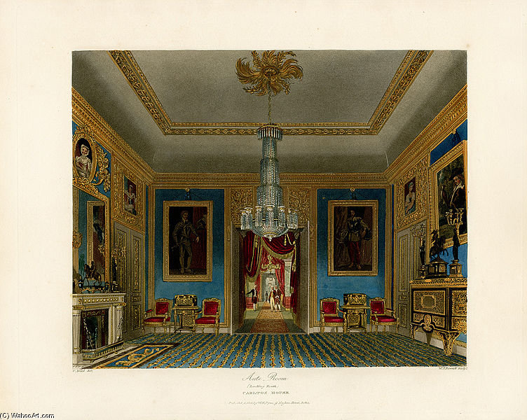WikiOO.org - Güzel Sanatlar Ansiklopedisi - Resim, Resimler Charles Wild - Ante Room Looking North, Carlton House