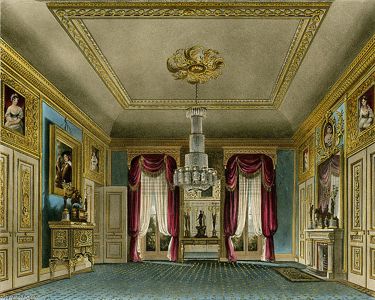 WikiOO.org - Encyclopedia of Fine Arts - Maleri, Artwork Charles Wild - Ante Room, Carlton House