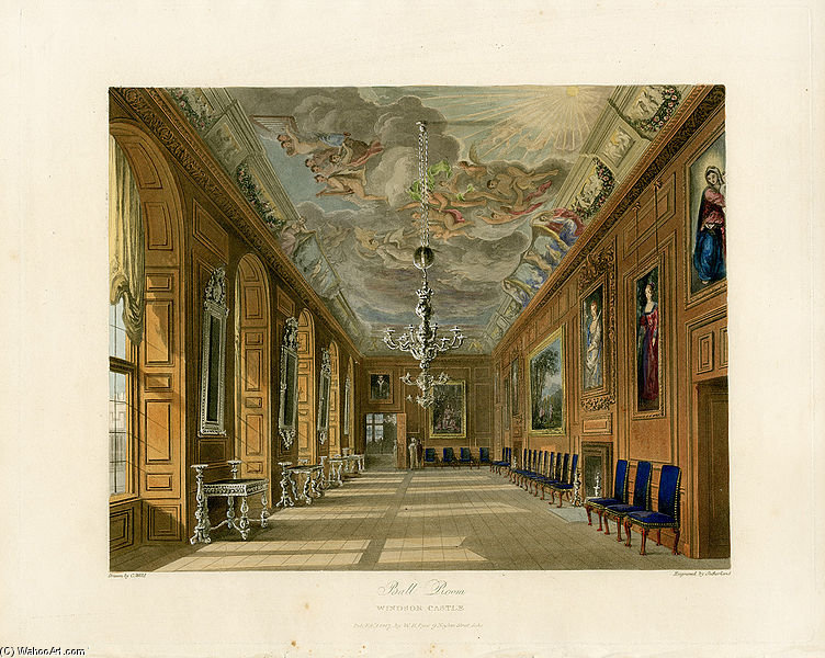 Wikioo.org - Bách khoa toàn thư về mỹ thuật - Vẽ tranh, Tác phẩm nghệ thuật Charles Wild - Ballroom, Windsor Castle