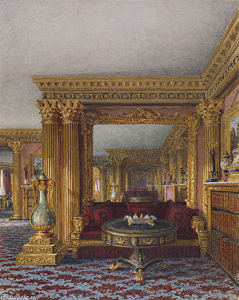 Wikioo.org – L'Encyclopédie des Beaux Arts - Peinture, Oeuvre de Charles Wild - Carlton House, Alcove