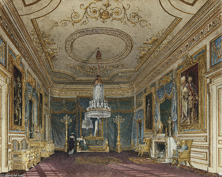 Wikioo.org – L'Enciclopedia delle Belle Arti - Pittura, Opere di Charles Wild - Carlton House, anticamera
