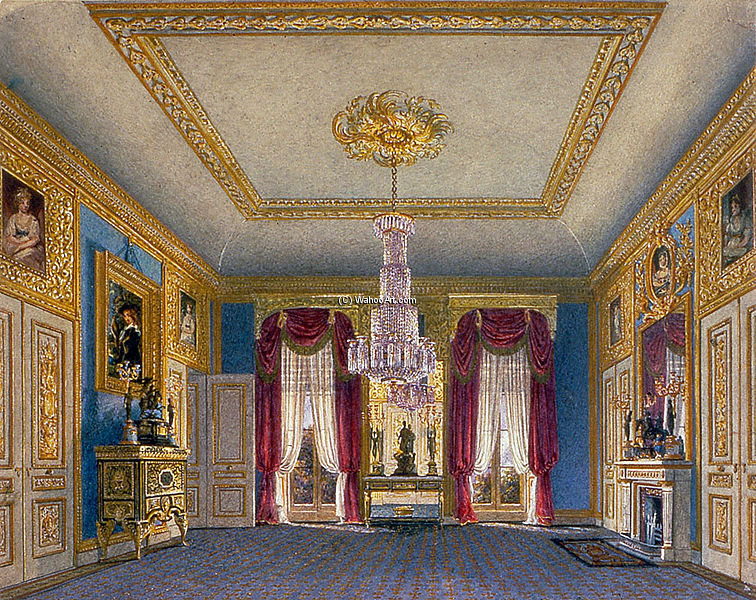 WikiOO.org - Encyclopedia of Fine Arts - Maľba, Artwork Charles Wild - Carlton House, Ante-room Looking South