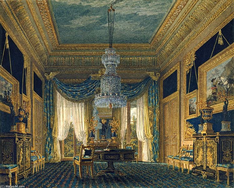 Wikioo.org - The Encyclopedia of Fine Arts - Painting, Artwork by Charles Wild - Carlton House, Blue Velvet Closet