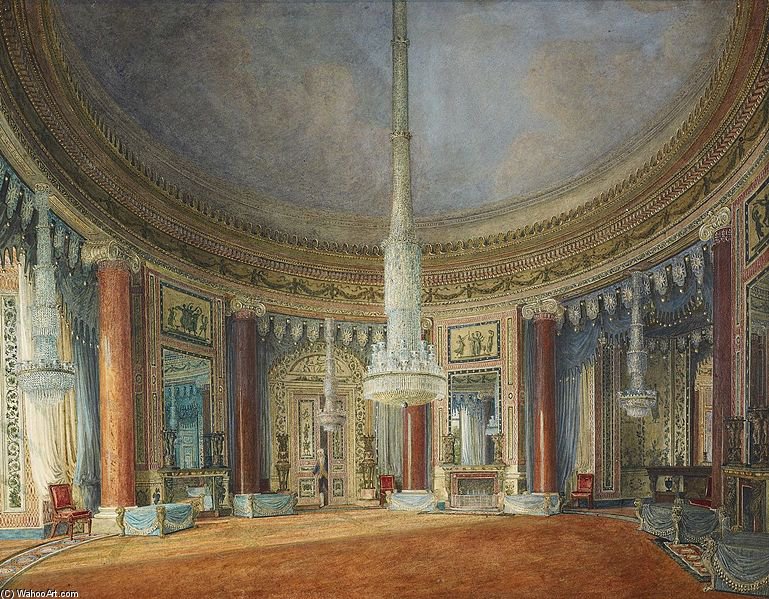 Wikioo.org - The Encyclopedia of Fine Arts - Painting, Artwork by Charles Wild - Carlton House, Circular Room -
