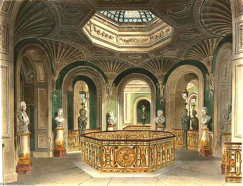 Wikioo.org - The Encyclopedia of Fine Arts - Painting, Artwork by Charles Wild - Carlton House, Gallery Of The Staircase
