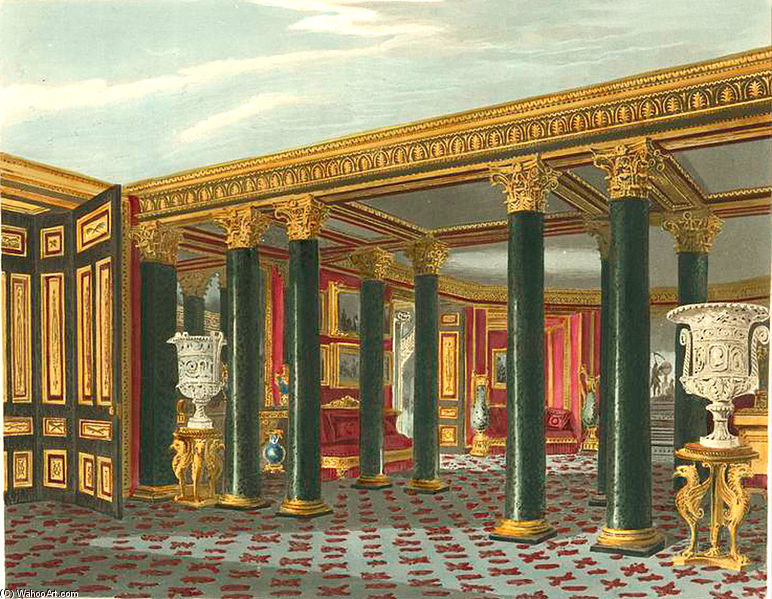 Wikioo.org - The Encyclopedia of Fine Arts - Painting, Artwork by Charles Wild - Carlton House, Lower Vestibule