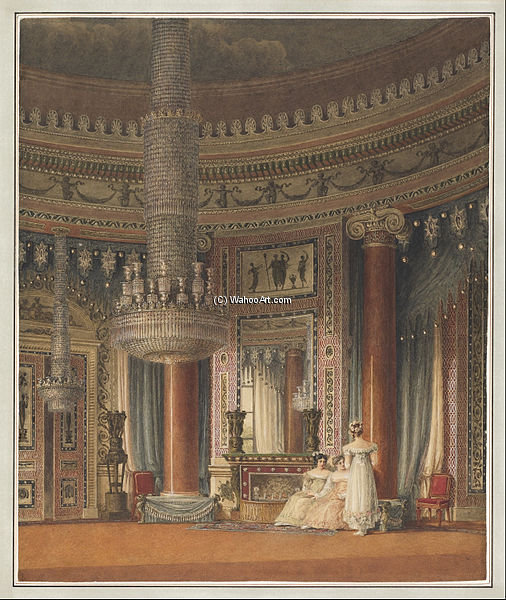 Wikioo.org – L'Encyclopédie des Beaux Arts - Peinture, Oeuvre de Charles Wild - La salle à manger circulaire à Carlton House