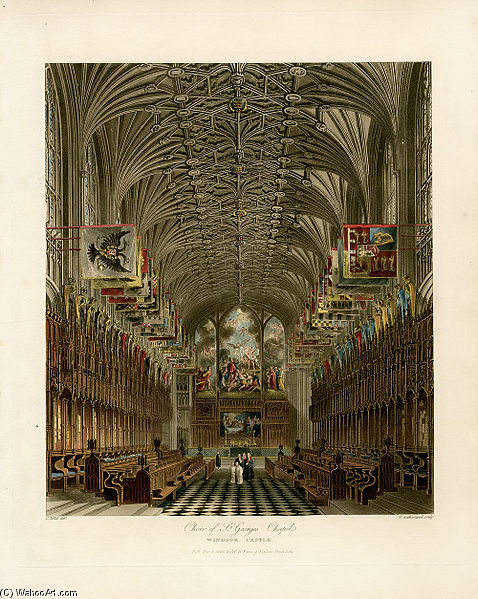 Wikioo.org - The Encyclopedia of Fine Arts - Painting, Artwork by Charles Wild - Choir Of St George's Chapel, Windsor Castle