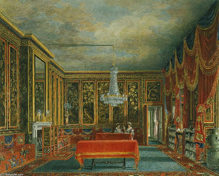Wikioo.org - The Encyclopedia of Fine Arts - Painting, Artwork by Charles Wild - Frogmore House, Japan Room