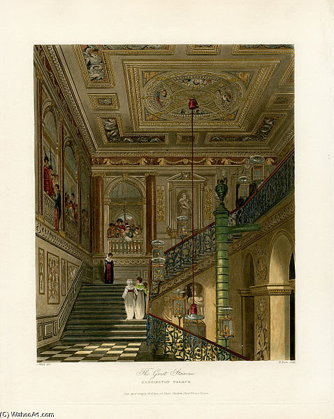Wikioo.org - The Encyclopedia of Fine Arts - Painting, Artwork by Charles Wild - Great Staircase, Kensington Palace