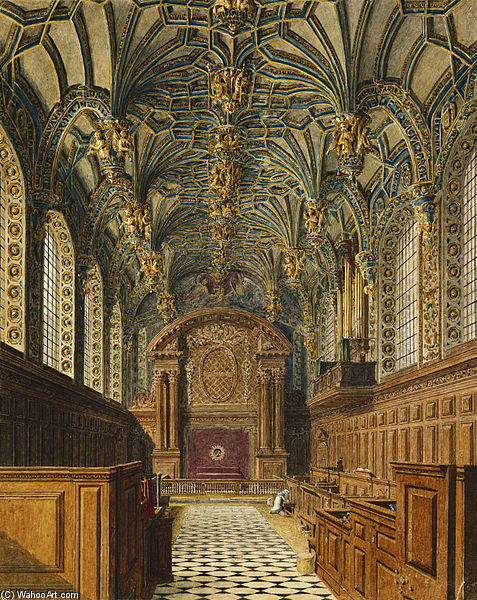 WikiOO.org - Encyclopedia of Fine Arts - Lukisan, Artwork Charles Wild - Hampton Court Palace, Chapel