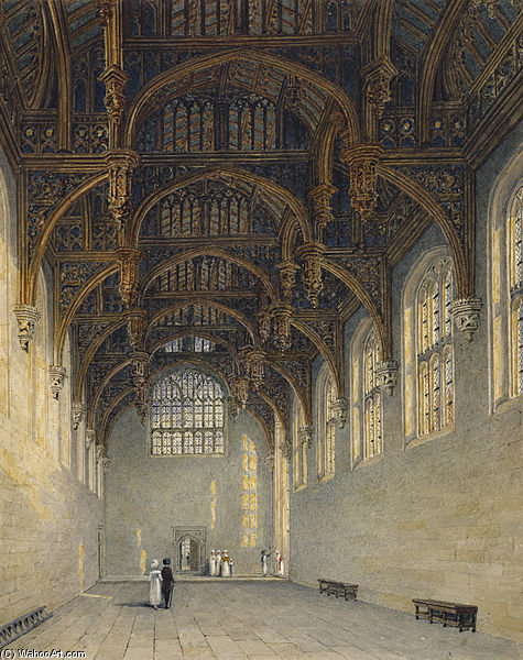 Wikioo.org - The Encyclopedia of Fine Arts - Painting, Artwork by Charles Wild - Hampton Court Palace, Gothic Court
