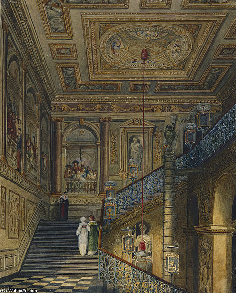 Wikioo.org - The Encyclopedia of Fine Arts - Painting, Artwork by Charles Wild - Kensington Palace, Great Staircase