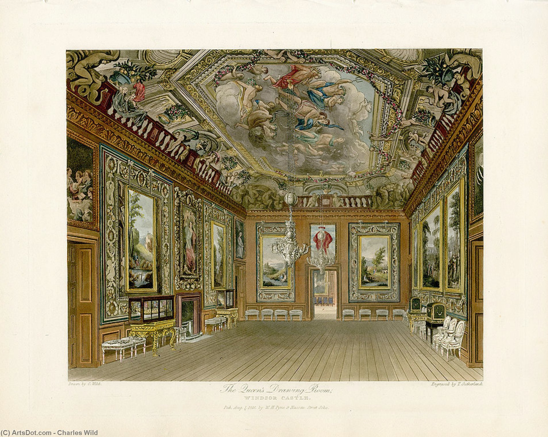 WikiOO.org - Encyclopedia of Fine Arts - Målning, konstverk Charles Wild - Royal Chapel, Windsor Castle