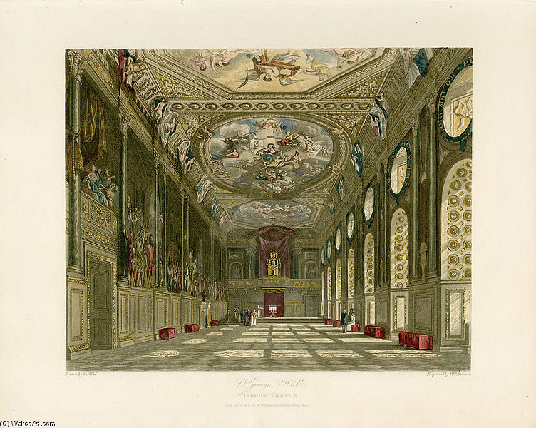 Wikioo.org - The Encyclopedia of Fine Arts - Painting, Artwork by Charles Wild - St George's Hall, Windsor Castle