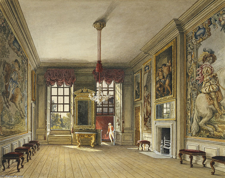 Wikioo.org - The Encyclopedia of Fine Arts - Painting, Artwork by Charles Wild - St James's Palace, Queen's Levee Room