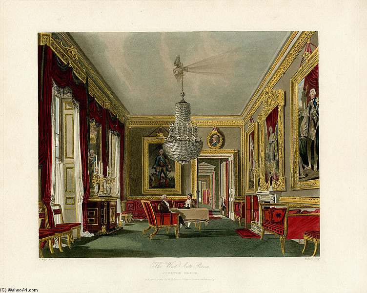 WikiOO.org - Encyclopedia of Fine Arts - Målning, konstverk Charles Wild - West Ante Room, Carlton House
