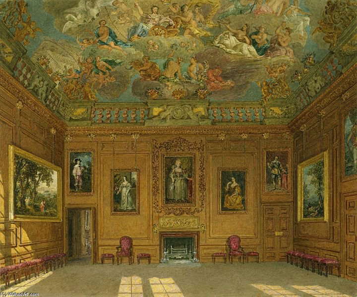Wikioo.org - The Encyclopedia of Fine Arts - Painting, Artwork by Charles Wild - Windsor Castle, Queen's Audience Chamber