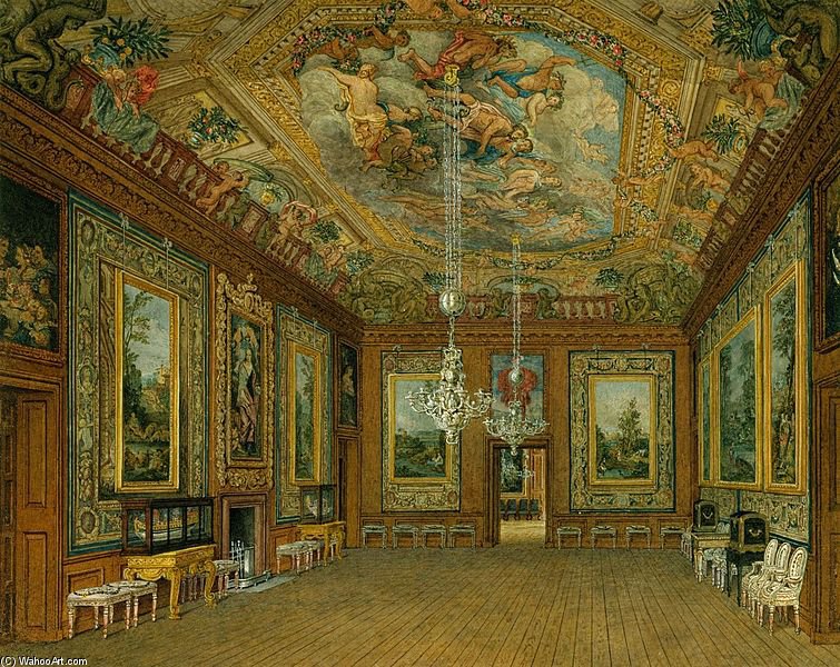 Wikioo.org - The Encyclopedia of Fine Arts - Painting, Artwork by Charles Wild - Windsor Castle, Queen's Drawing Room