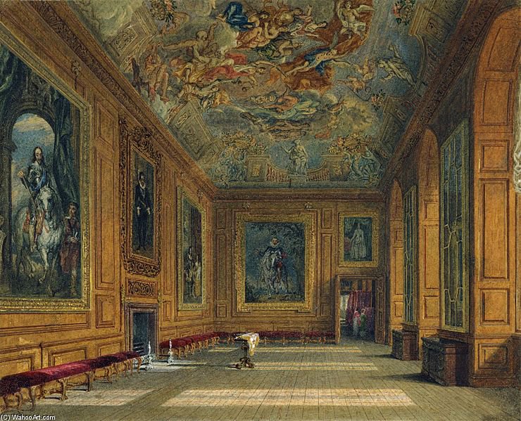 Wikioo.org - Die Enzyklopädie bildender Kunst - Malerei, Kunstwerk von Charles Wild - Windsor Burg , Queen's presence chamber
