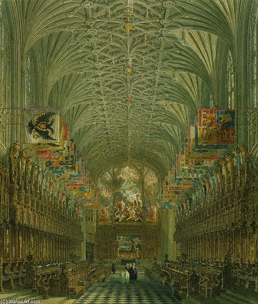 Wikioo.org - The Encyclopedia of Fine Arts - Painting, Artwork by Charles Wild - Windsor Castle, Quire Of St George's