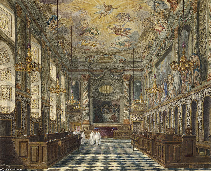 Wikioo.org - The Encyclopedia of Fine Arts - Painting, Artwork by Charles Wild - Windsor Castle, Royal Chapel
