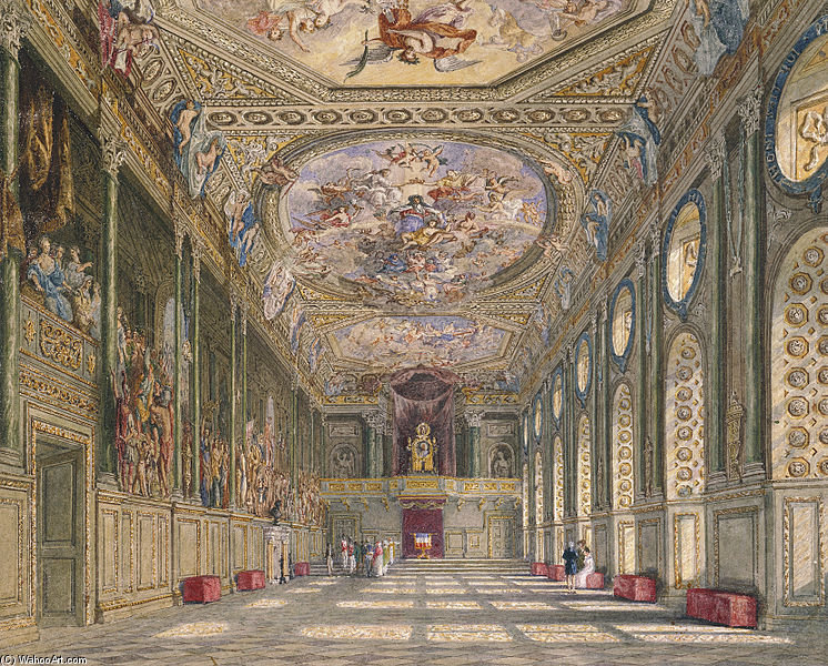 Wikioo.org - The Encyclopedia of Fine Arts - Painting, Artwork by Charles Wild - Windsor Castle, St George's Hall