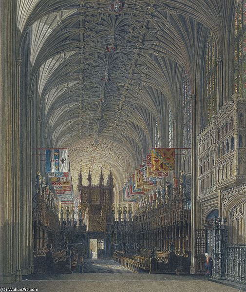 Wikioo.org - The Encyclopedia of Fine Arts - Painting, Artwork by Charles Wild - Windsor Castle, St George's Looking West