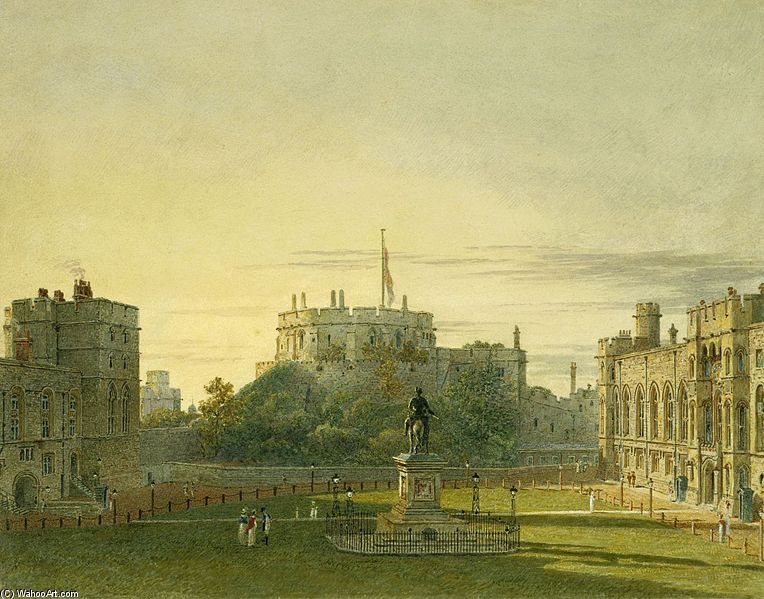 WikiOO.org - Encyclopedia of Fine Arts - Maleri, Artwork Charles Wild - Windsor Castle, Upper Ward