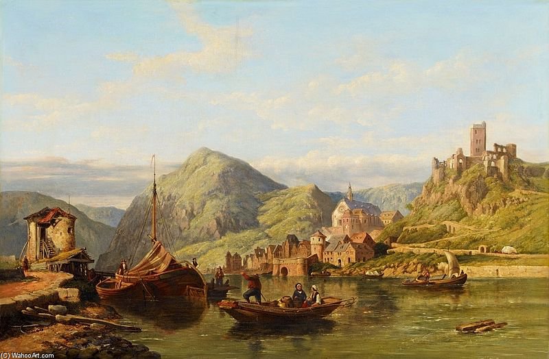 Wikioo.org - The Encyclopedia of Fine Arts - Painting, Artwork by Clarkson Frederick Stanfield - Beilstein An Der Mosel
