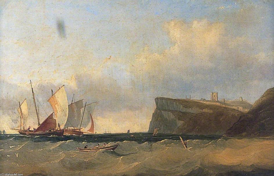 Wikioo.org - The Encyclopedia of Fine Arts - Painting, Artwork by Clarkson Frederick Stanfield - Fishing Barges Off The South Foreland
