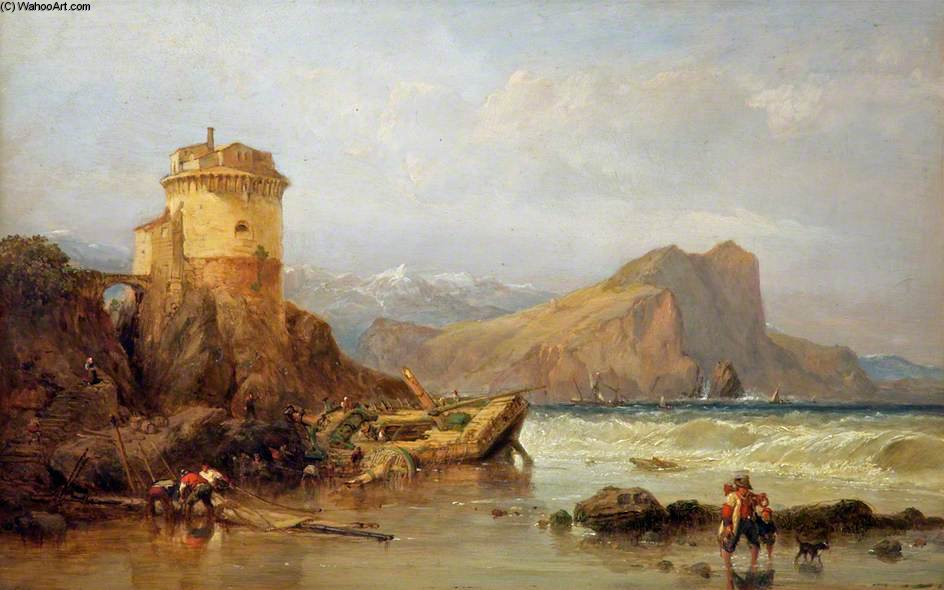 Wikioo.org - The Encyclopedia of Fine Arts - Painting, Artwork by Clarkson Frederick Stanfield - Gulf Of Salerno