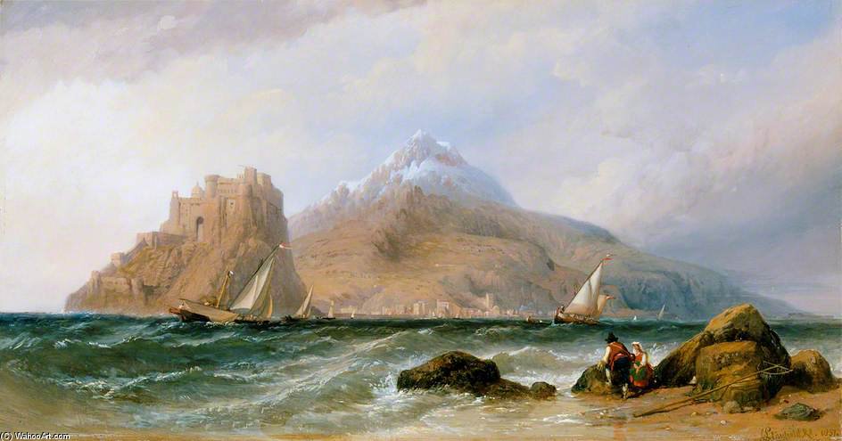 WikiOO.org - Enciklopedija dailės - Tapyba, meno kuriniai Clarkson Frederick Stanfield - Ischia And The Castello D'ischia, Near Naples