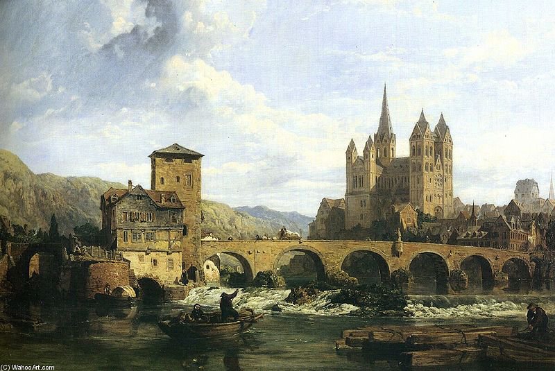 Wikioo.org - The Encyclopedia of Fine Arts - Painting, Artwork by Clarkson Frederick Stanfield - Limburg Seen From The West
