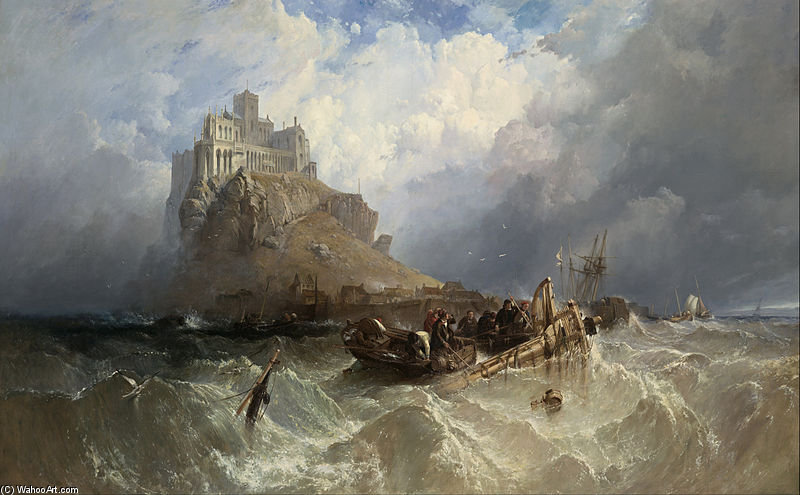 Wikioo.org - The Encyclopedia of Fine Arts - Painting, Artwork by Clarkson Frederick Stanfield - Mount St Michael, Cornwall