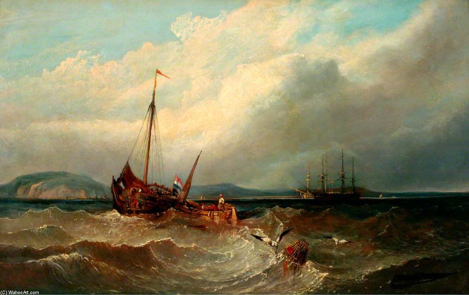 WikiOO.org - Güzel Sanatlar Ansiklopedisi - Resim, Resimler Clarkson Frederick Stanfield - Seascape -