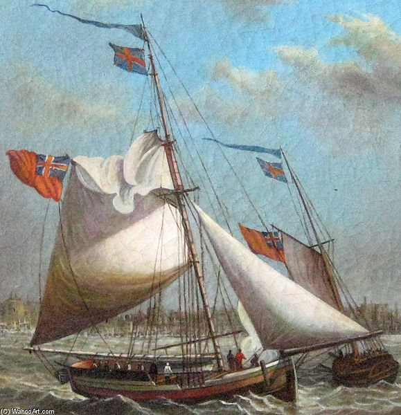 WikiOO.org - Güzel Sanatlar Ansiklopedisi - Resim, Resimler Clarkson Frederick Stanfield - Ships Sailing Off The Coas