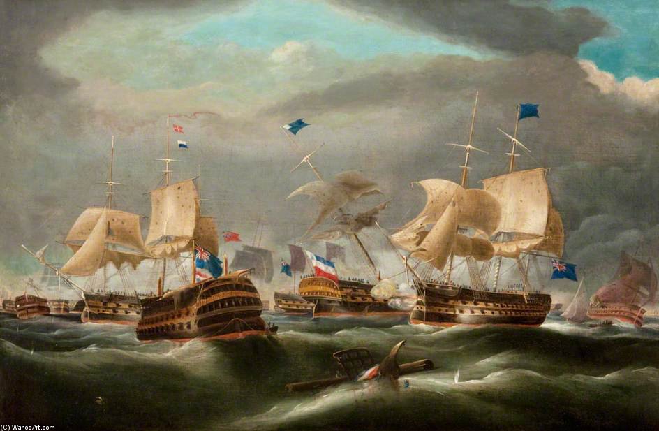 Wikioo.org - The Encyclopedia of Fine Arts - Painting, Artwork by Clarkson Frederick Stanfield - The Battle Of Camperdown